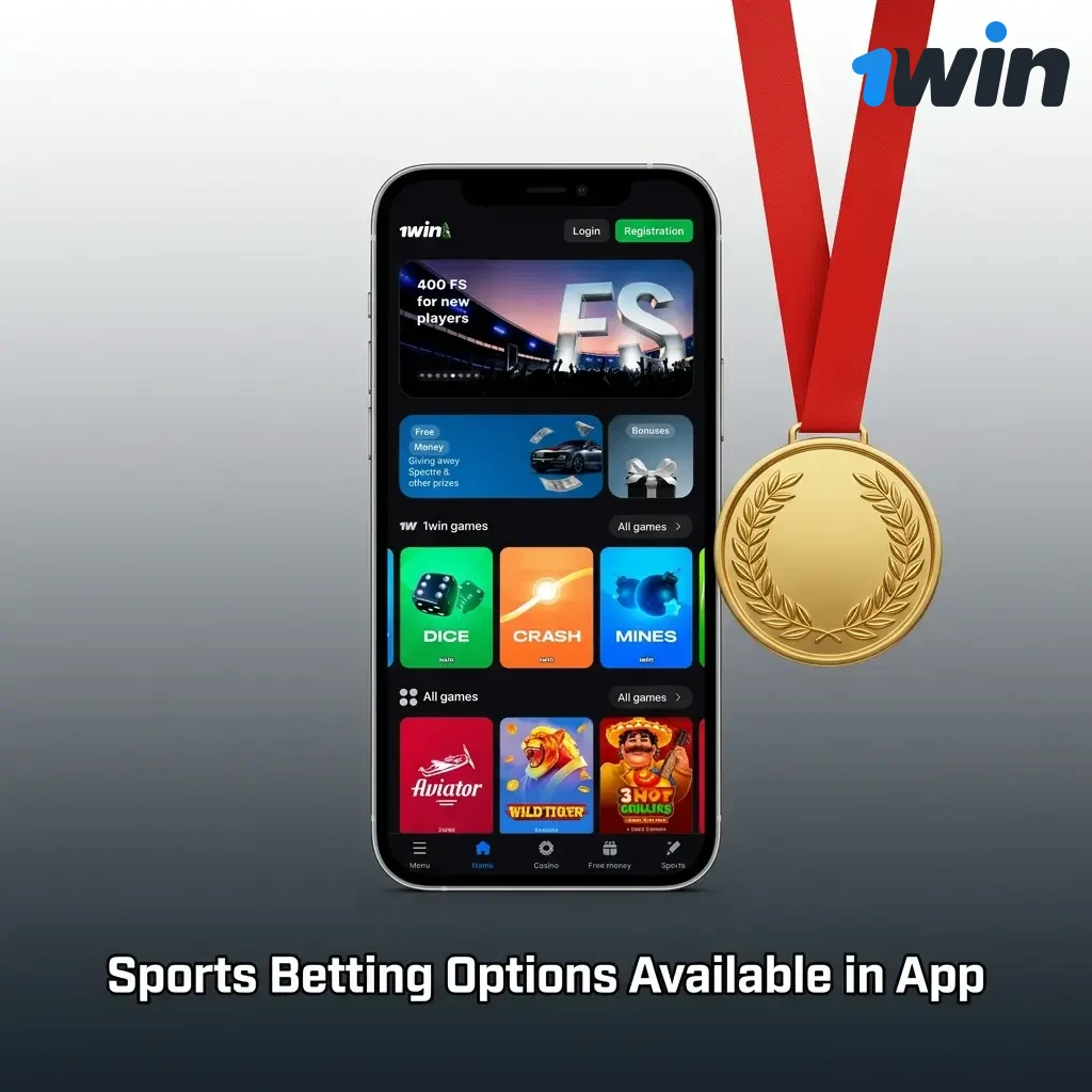 1win app sports betting options including cricket, football, kabaddi, tennis, esports and more for Indian users