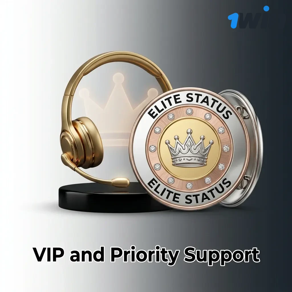 1win VIP and priority support features showing dedicated account manager access, faster response times, and exclusive member benefits