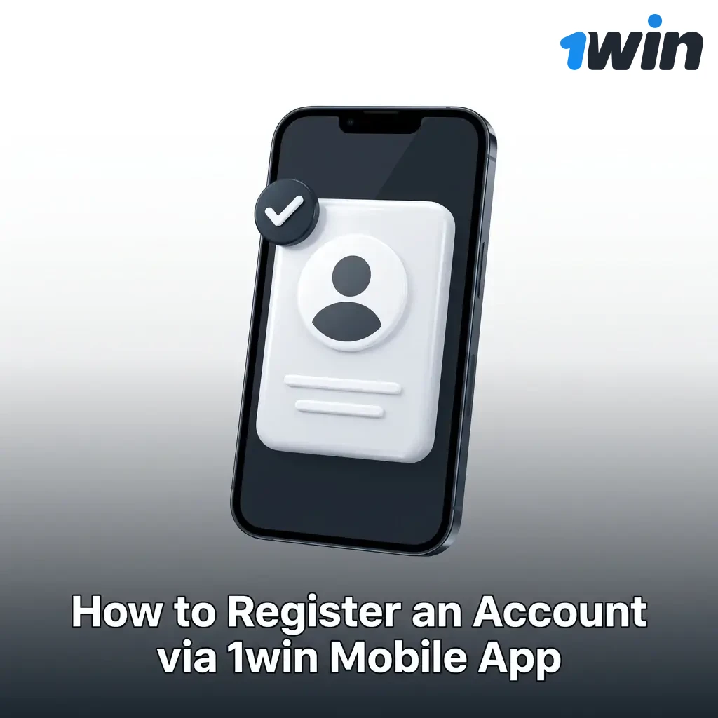 1win iOS app registration screen showing account creation steps with phone, email, and social sign-up options in INR
