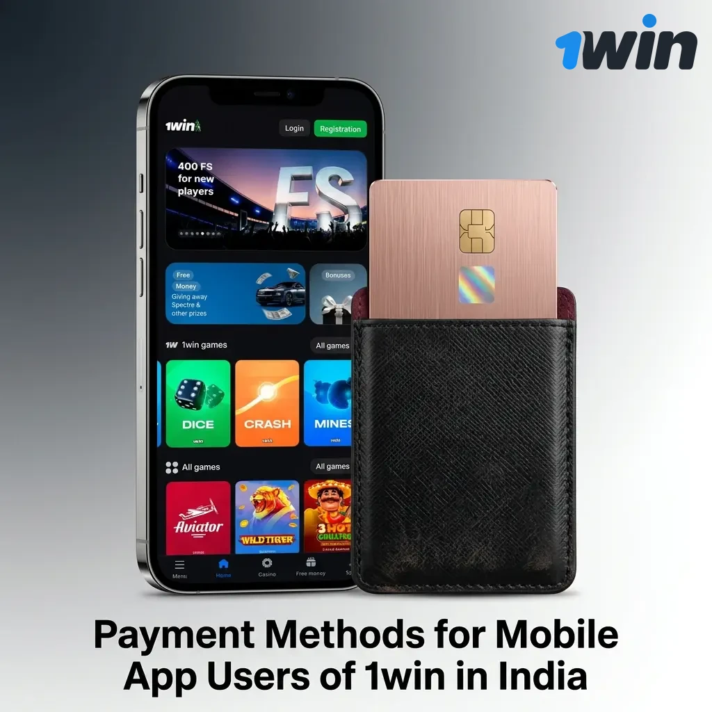 1win India mobile app payment methods including UPI, PhonePe, Google Pay, Paytm, Net Banking, Skrill, and crypto options