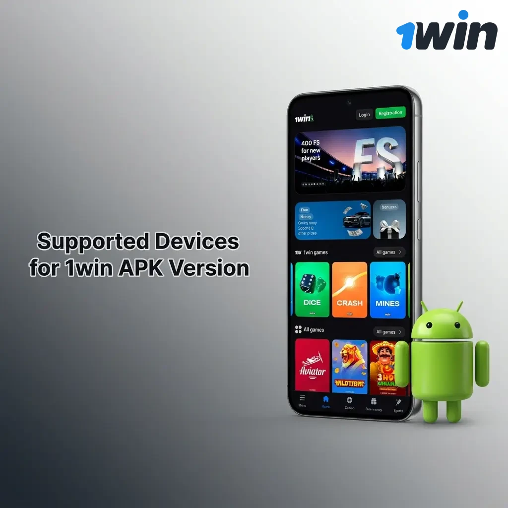 1win APK compatible Android devices including Samsung, OnePlus, Xiaomi, Google Pixel and more for Indian users